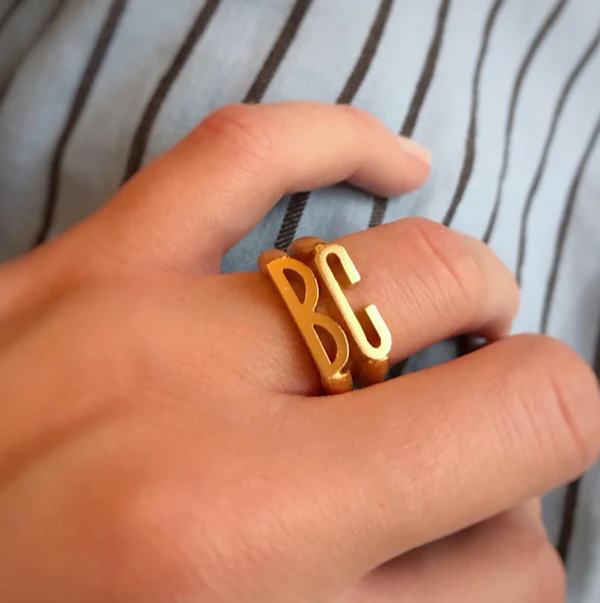 Heiring Initials Ring C Forgyldt 52-4-03FG