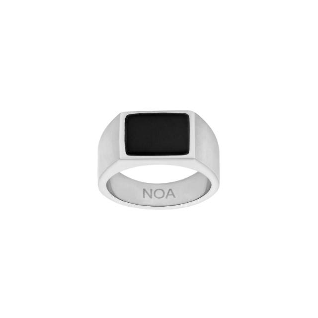 Son Of Noa Stål Ring Sort Agat 108400127
