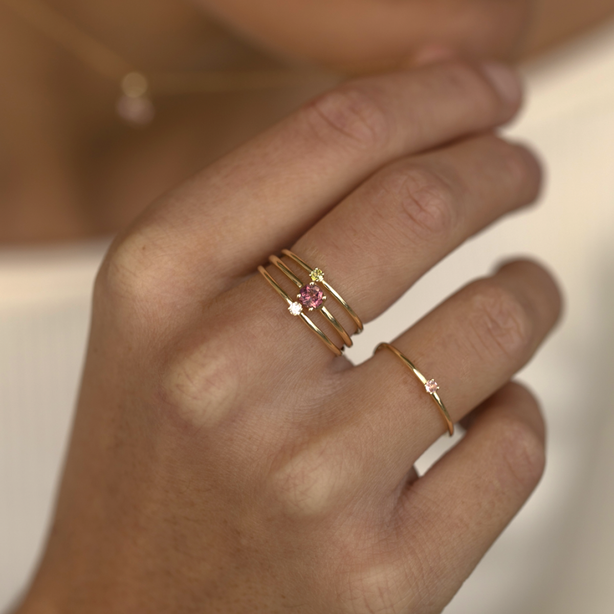 Carré 10-Karat ring med Turmalin TR 4276