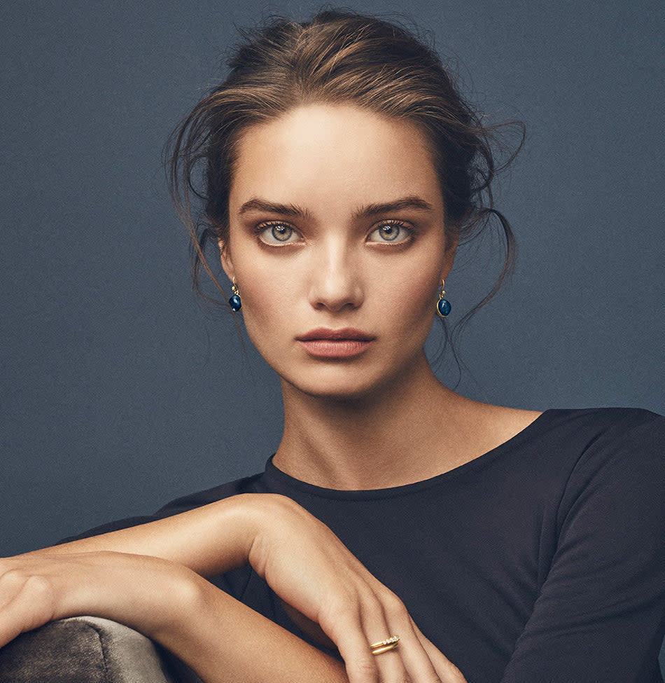 Julie Sandlau Prime Øreringe Sapphire Blue Forgyldt HKS181GDSACRCZ