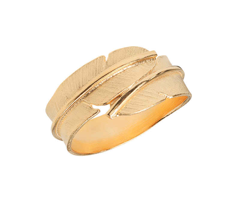 Heiring Fjer Ring Lille Forgyldt 51-5-95FG