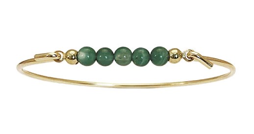 Heiring armring med grøn agat top