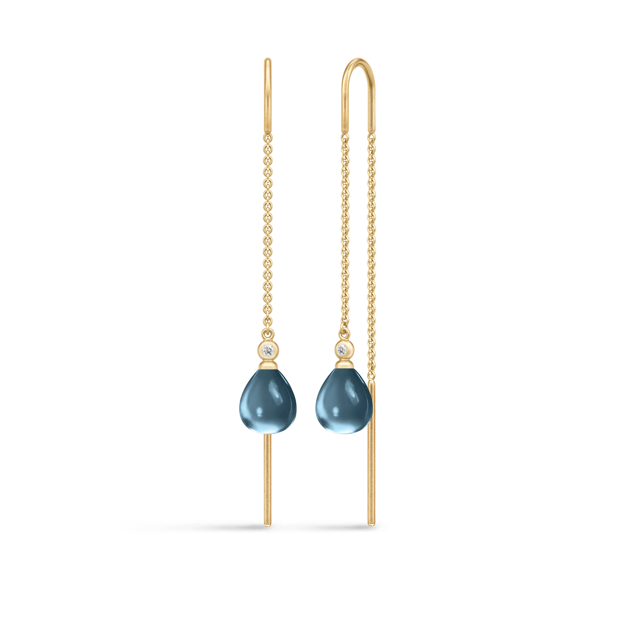 Julie Sandlau Tasha Chain Øreringe London Blue HKS704GDLBCRCZ