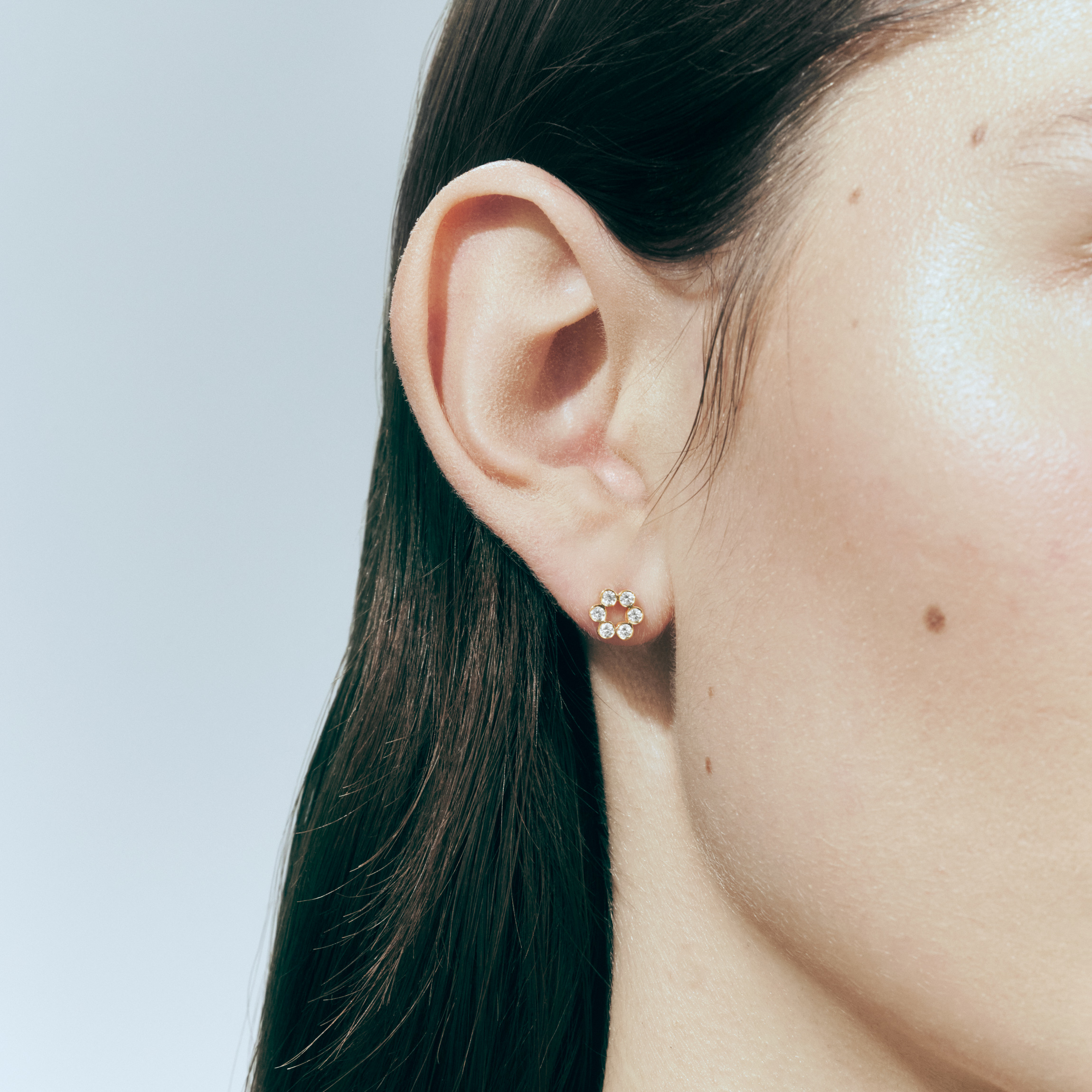 Sophie Bille Brahe Petite Luna Diamant Ørering EA25_ROUNDST_WH