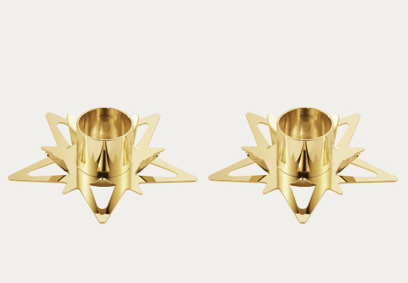 Georg Jensen CLASSIC CHRISTMAS stjernelyseholder til kertelys, 2 stk. 10019321