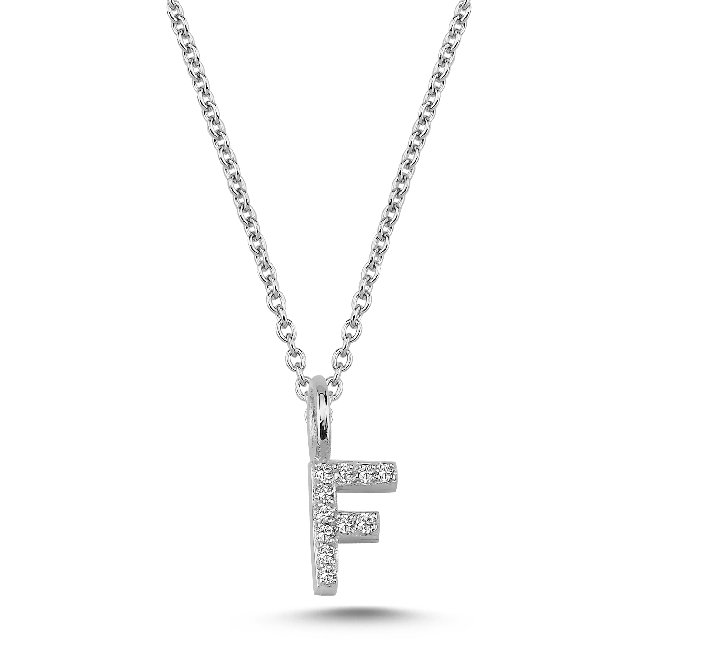 Nuran Bogstav vedhæng "F" med pavé V2201-F 0055