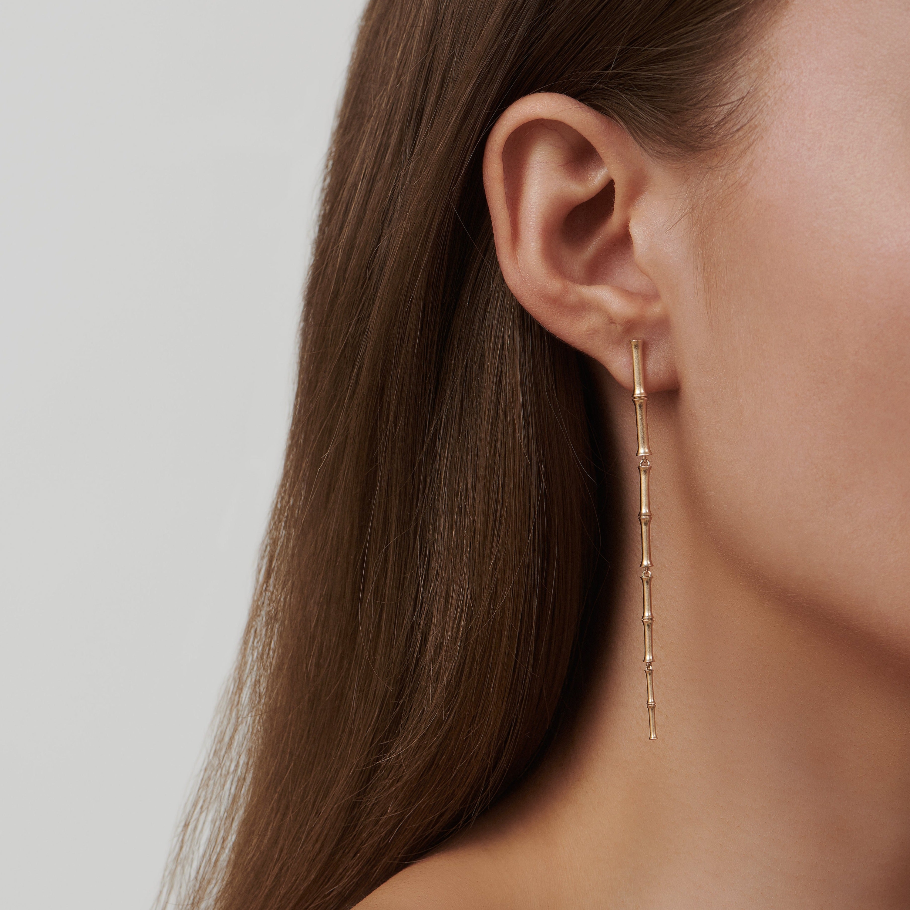 Julie Sandlau Bamboo Dangle Øreringe 14k YG14-ST367