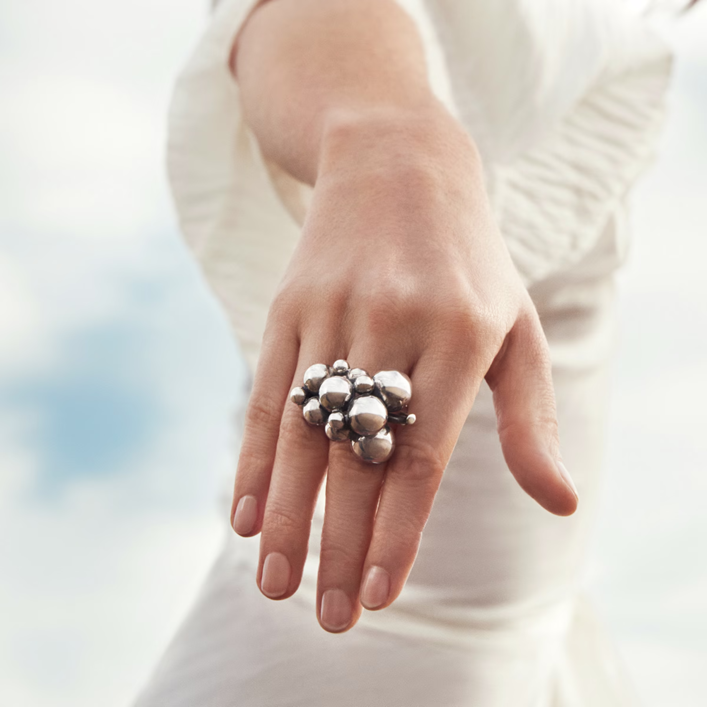 Georg Jensen Moonlight Grapes Ring Stor 20000334