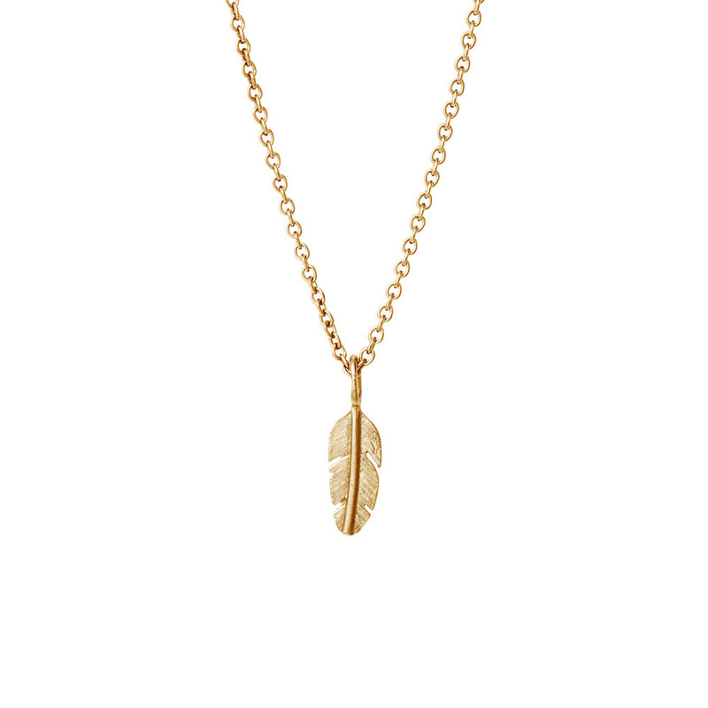 Heiring Fjer Mini Vedhæng Guld 78-5-81