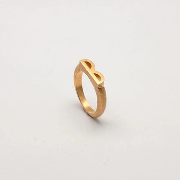 Heiring Initials Ring B Forgyldt 52-4-02FG