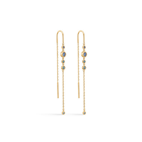 Mads Z Luxury Rainbow Blue Ørehængere Guld 1504064