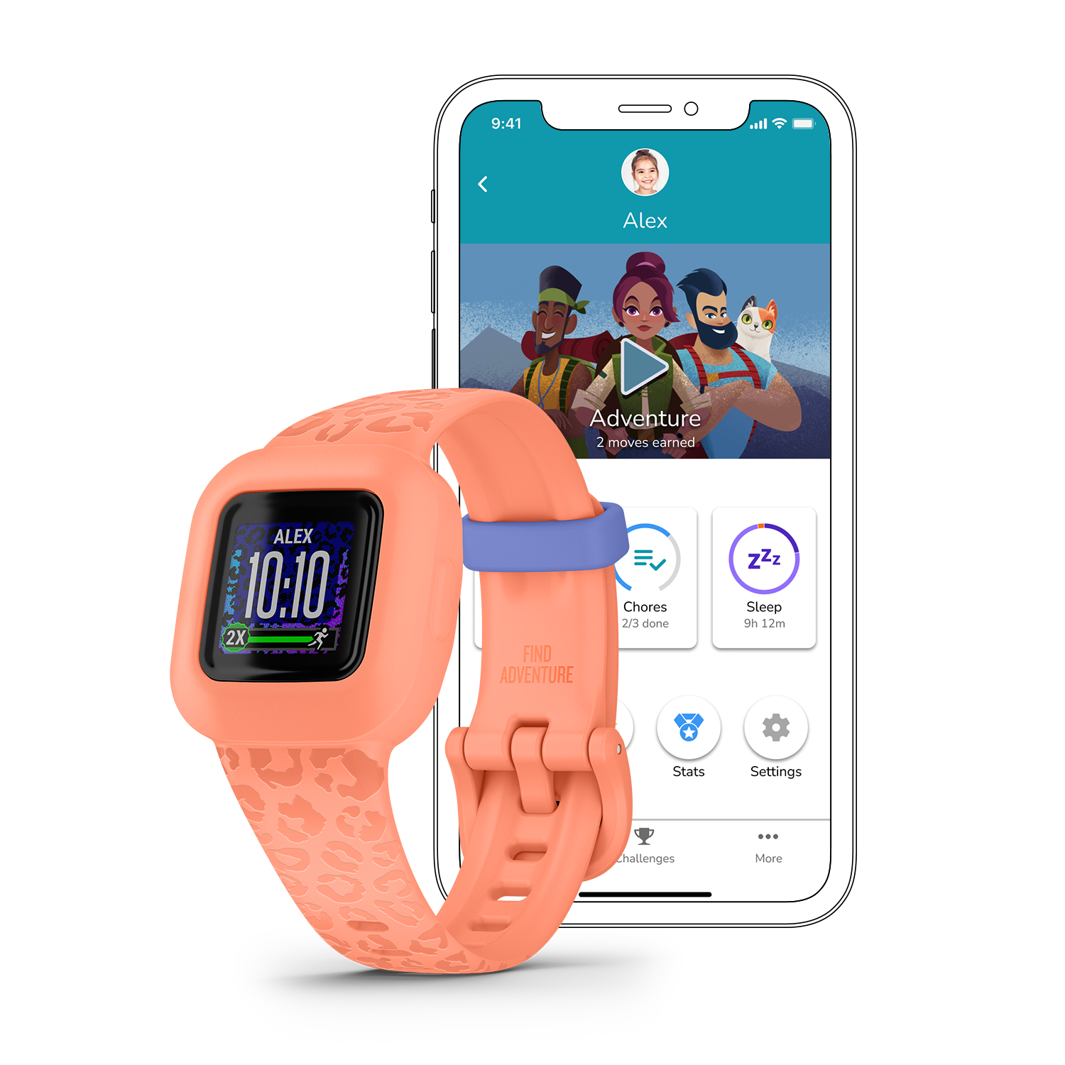 Garmin vivofit jr. 3 Peach Leopard 010-02441-04