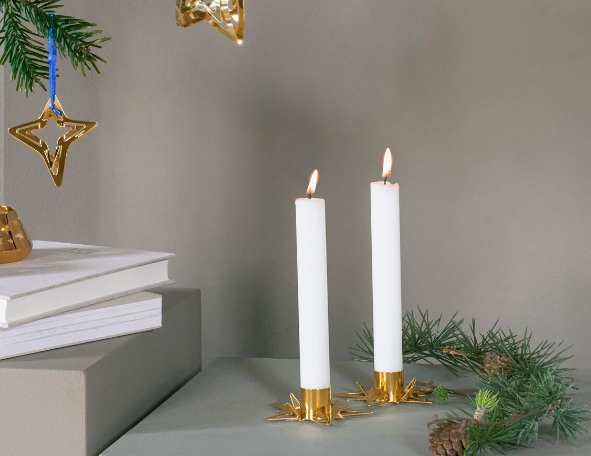 Georg Jensen CLASSIC CHRISTMAS stjernelyseholder til kertelys, 2 stk. 10019321