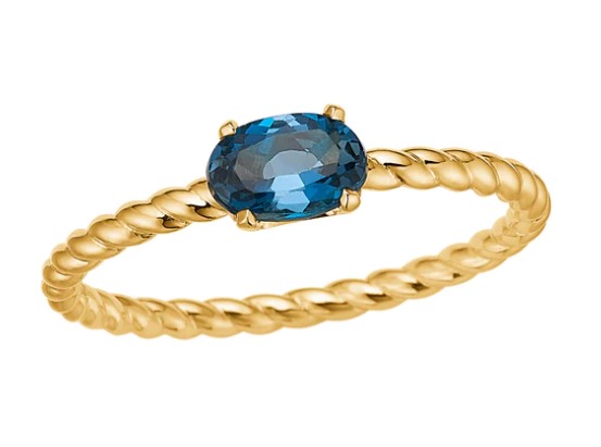 Carré 10-Karat ring med London Blue Topaz TR 4353 LBT