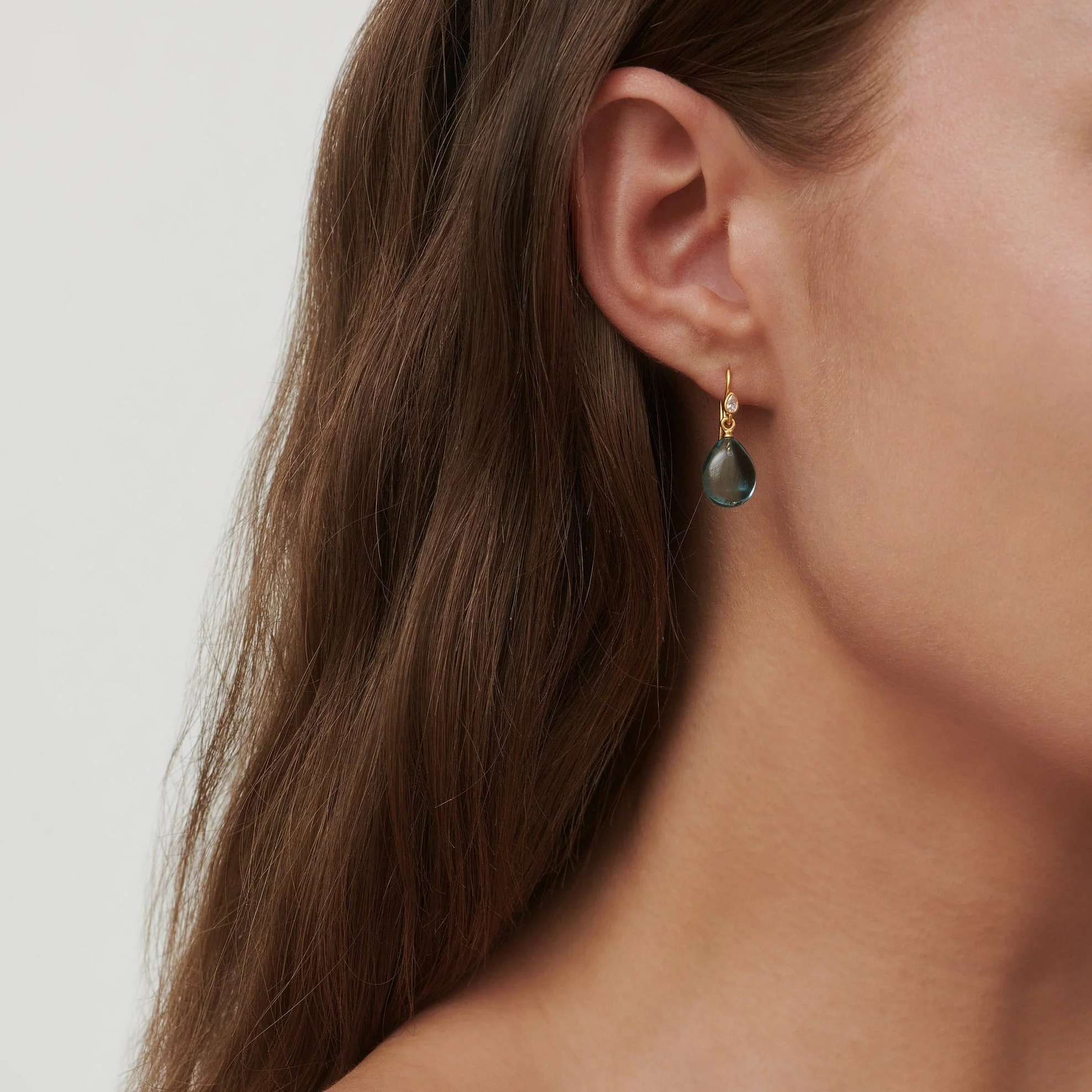 Julie Sandlau Prima Ballerina Øreringe Ocean Blue HKS548GDOBCRCZ