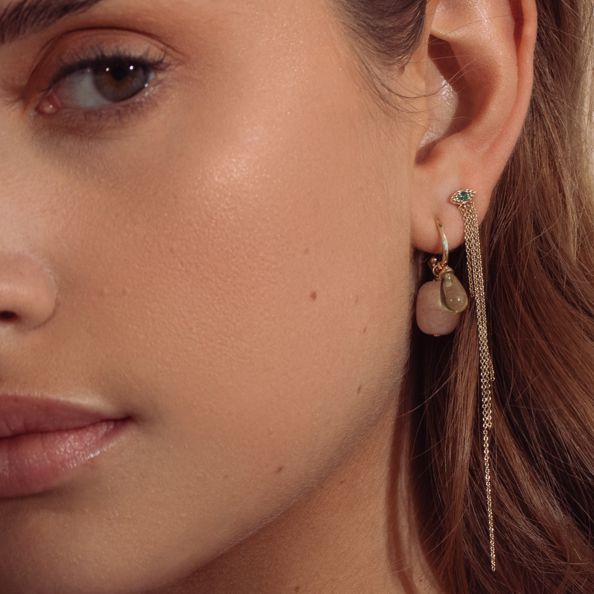 Carré 10-Karat ørestik med Turmalin Guld TS 4384 TR 1 pc