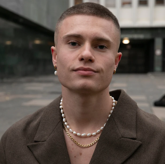 SAMIE halskæde forgyldt med perler x2000gs