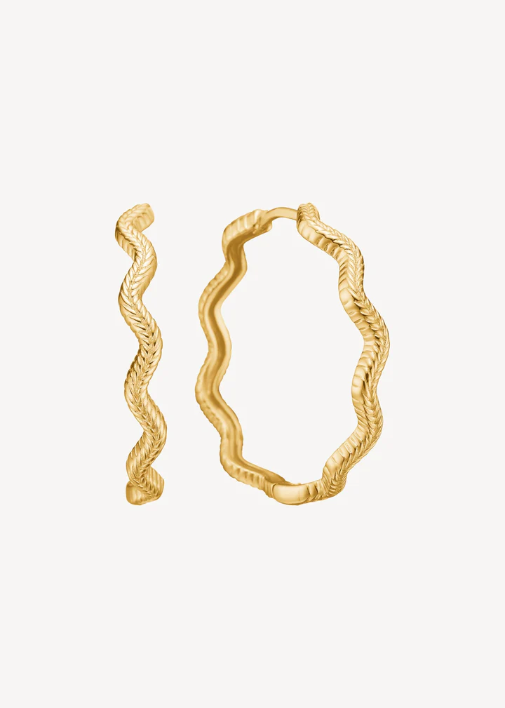 Carré Wave Hoops Forgyldt FH 4525 3cm