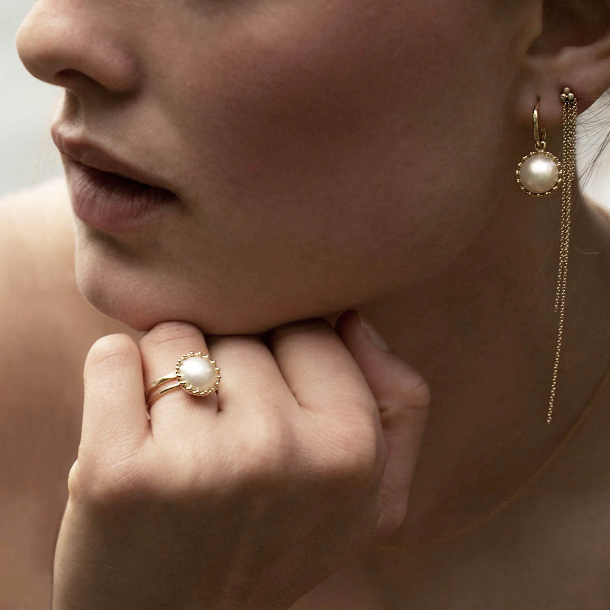 Carré 10-Karat charm med Guld kæder TLH 4223 1pc.