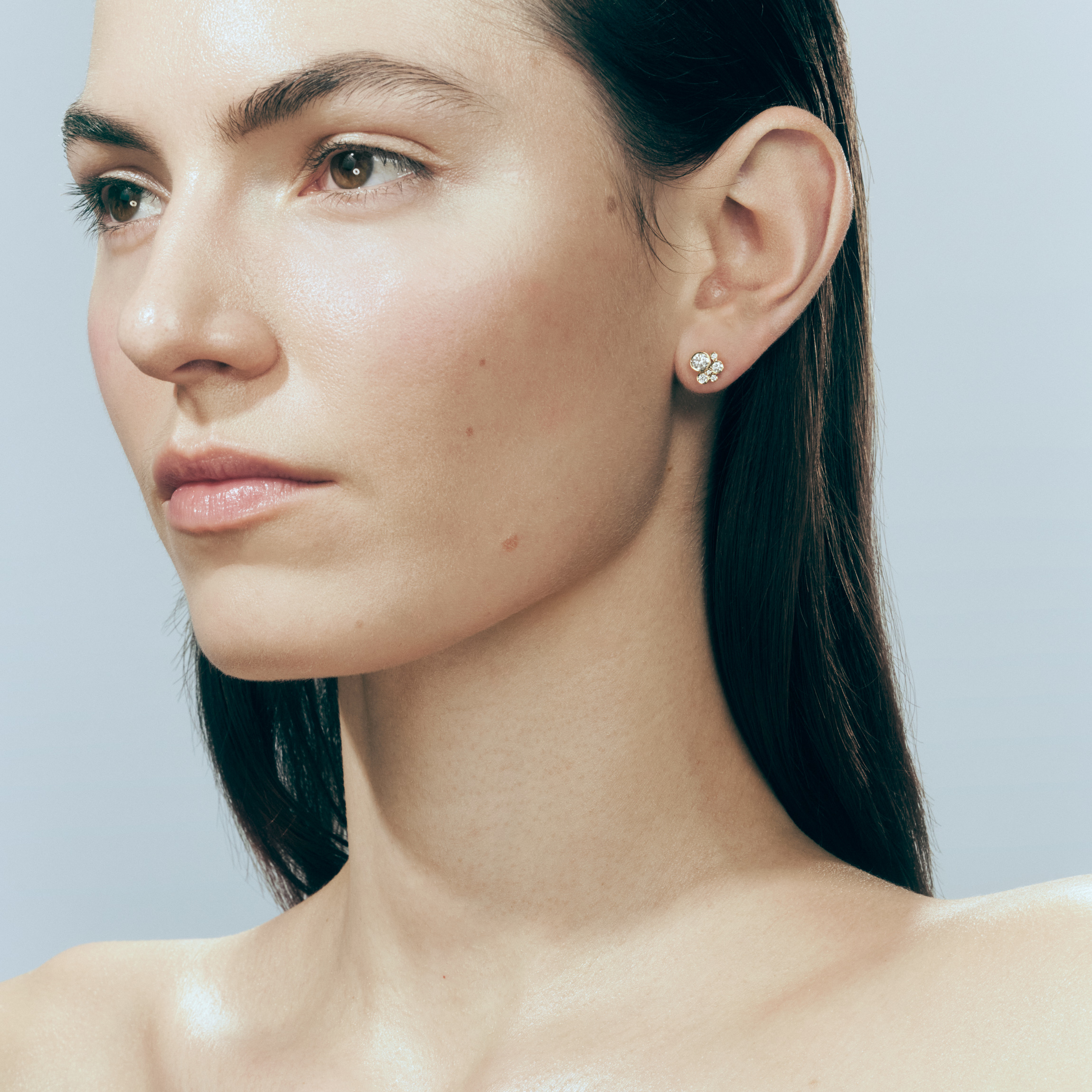 Sophie Bille Brahe Bisou Diamant Ørering EA25_BIS_DIA_WH